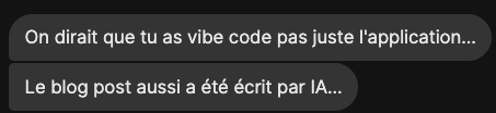 "Le blog post a été écrit par IA..."